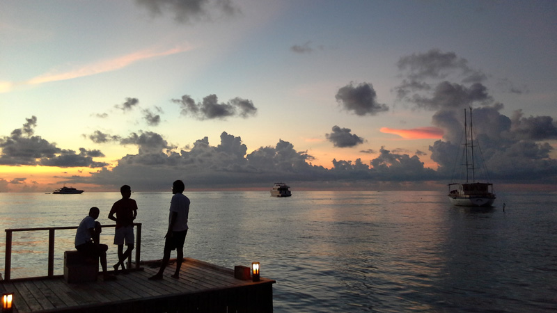 Закат на Мальдивах